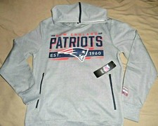 NEW ENGLAND PATRIOTS "NFL TEAM APPAREL" GRAY HOODED SWEATSHIRT MEN'S SM. 85