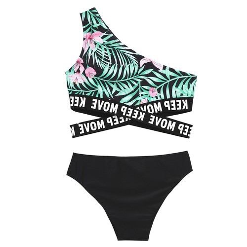 Kids Girls Swimwear Hawaii Bathing Suit Print Crop Tops And Briefs Set Summer - Picture 8 of 66