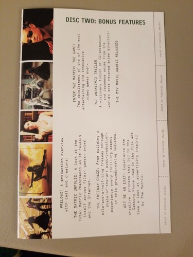 The Matrix Reloaded (DVD, 2003, 2-Disc Set, Full-Screen) Booklet, Keanu Reeves - Picture 6 of 8