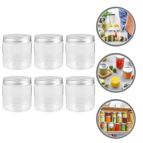 6 Pcs Jelly Jars Country Small Mini Plastic Bottle Baby Sugar Scrub Wide Mouth