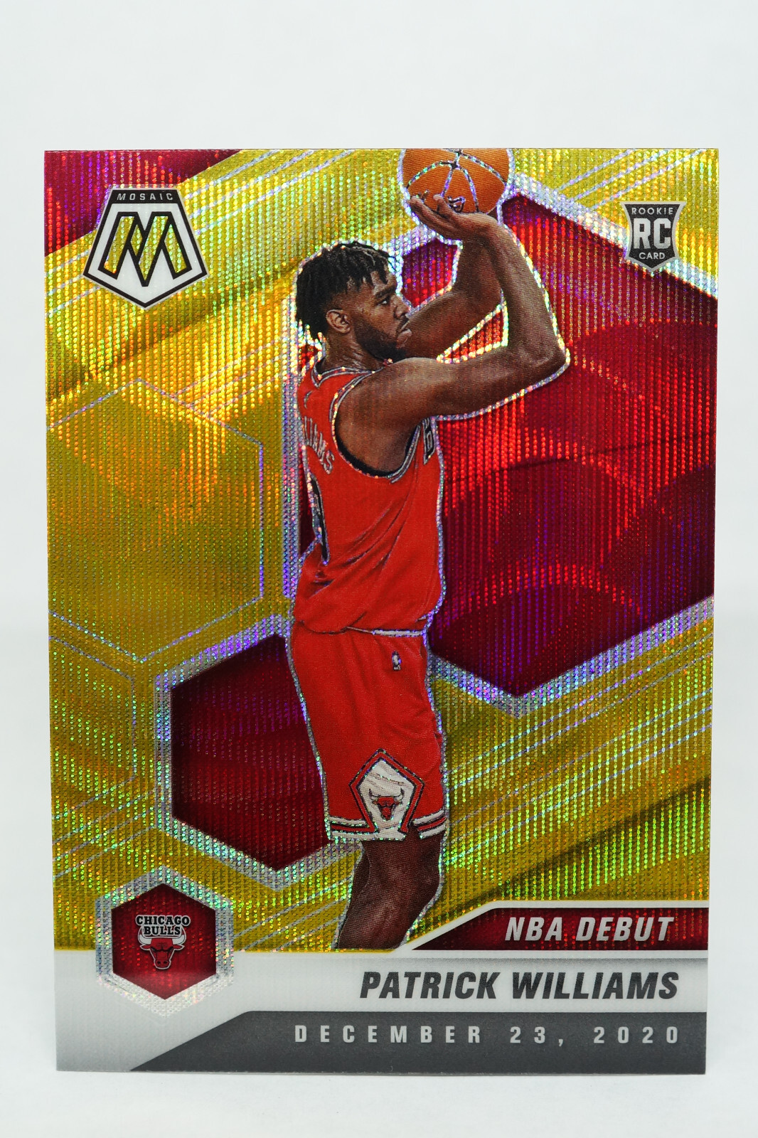 2020-21 NBA Panini Mosaic Patrick Williams Rookie Debut Gold Wave Prizm #267