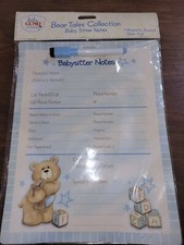 Blue New Baby Gund Bear Tales Collection Baby Sitter Notes Magnetic Dry Erase...