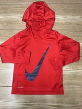 Nike Dri-FIT Hoodie Boys Sweatshirt Hooded Sweater Youth Big Swoosh Size XS 3-4