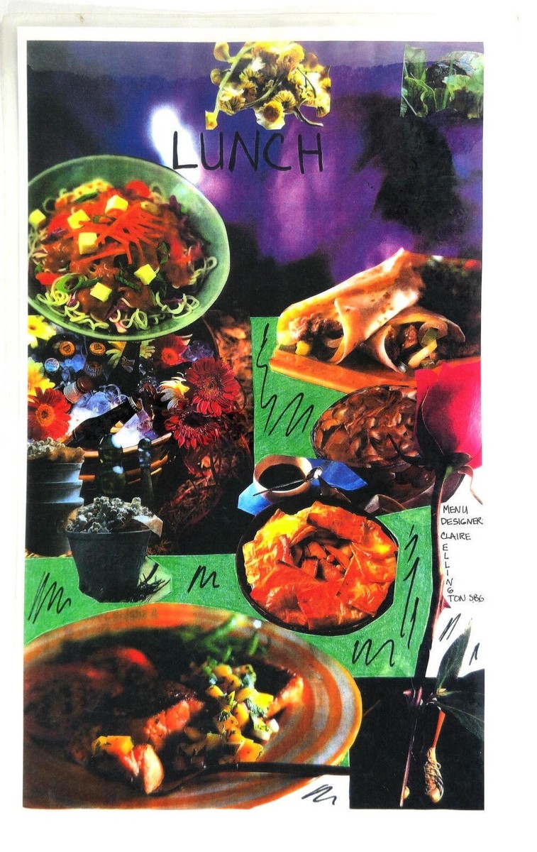 Kathleen's Art Cafe Original Vintage Laminated Lunch Menu