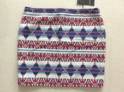Rock Oui Luxury Edition Gr 44 L ethno Muster Mini   Style blau rot Naturfasern