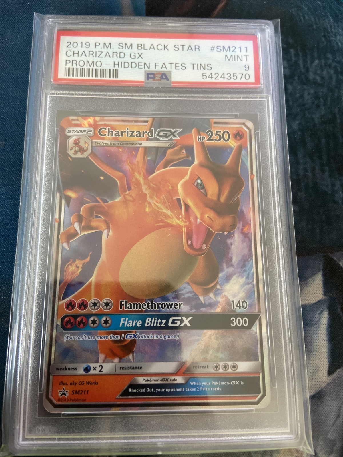 Pokémon TCG Charizard GX SM Black Star Promo SM211 Holo Promo Psa 9