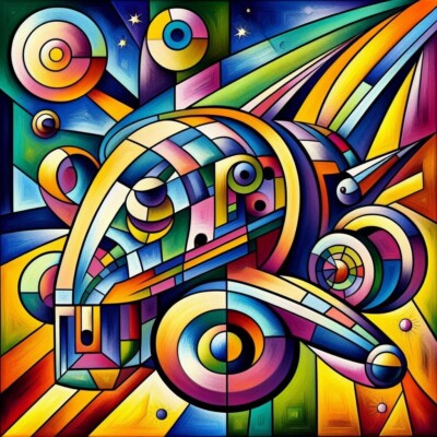 '' Space Clutter'' is a 16'' X 16'' One-of-a-Kind Original Image on Canvas with COA