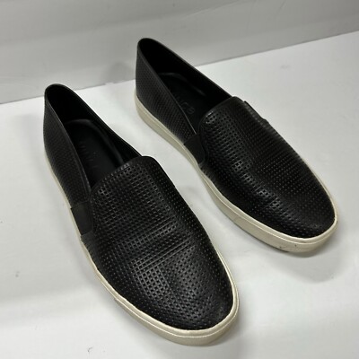 Vince Womens Blair 5 Perforated Slip On Sneakers Shoes Black