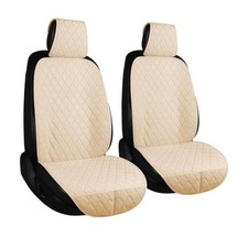 ENOGE Linen Car Seat Covers Front Seat Covers Breathable Cloth Linen-Beige-2