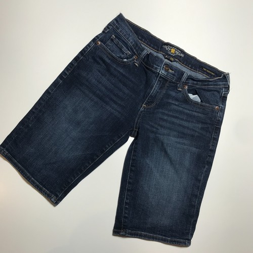 Lucky Brand The Bermuda Shorts Womens 0/25 Dark Denim Jean Low Rise 11" Inseam - Picture 2 of 19