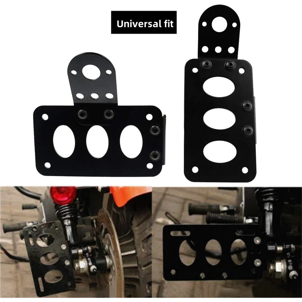 Черный держатель номерного знака боковое крепление двигателя для Harley Davidson Yamaha Ducati США - Изображение 2 из 4