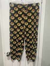 Buc-ee's Logo Print Multicolor Pajama Pants Drawstring Stretch Adult SZ Large