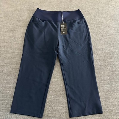 Puma Golf Capri Pants Womens Small Navy Blue NEW 4-Way Stretch Comfort Waistband