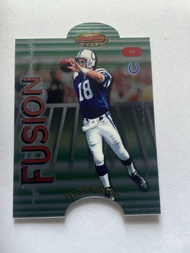 1998 BOWMAN'S BEST FUSION #MI8 DAN MARINO- PEYTON MANNING Rookie-HOF