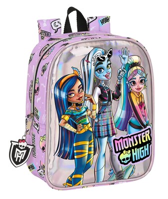 SAFTA Monster High   Children's Backpack, School Backpack, Adaptable to Cart, Id