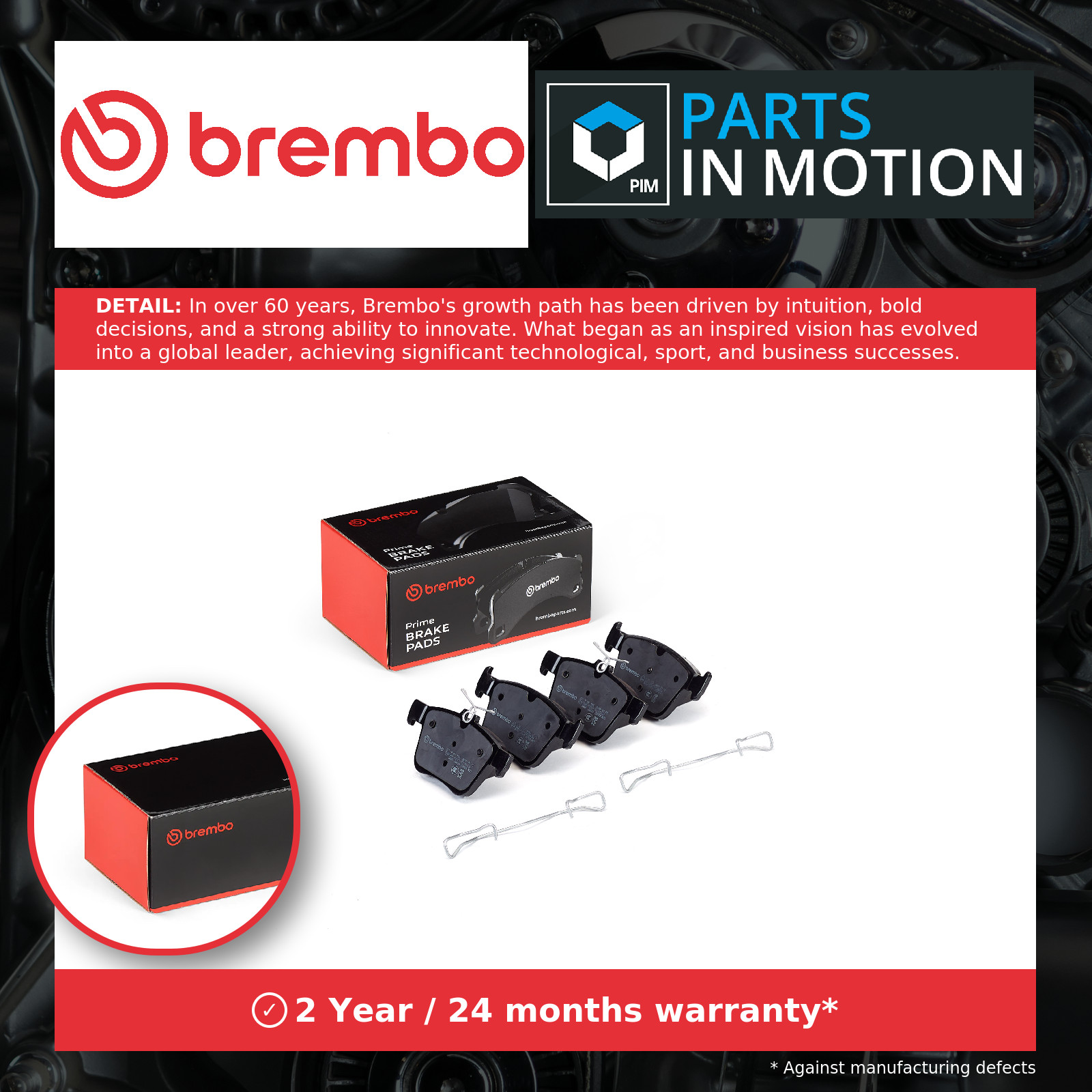 Brembo P85124 Prime Brake Pad Set - Image 6
