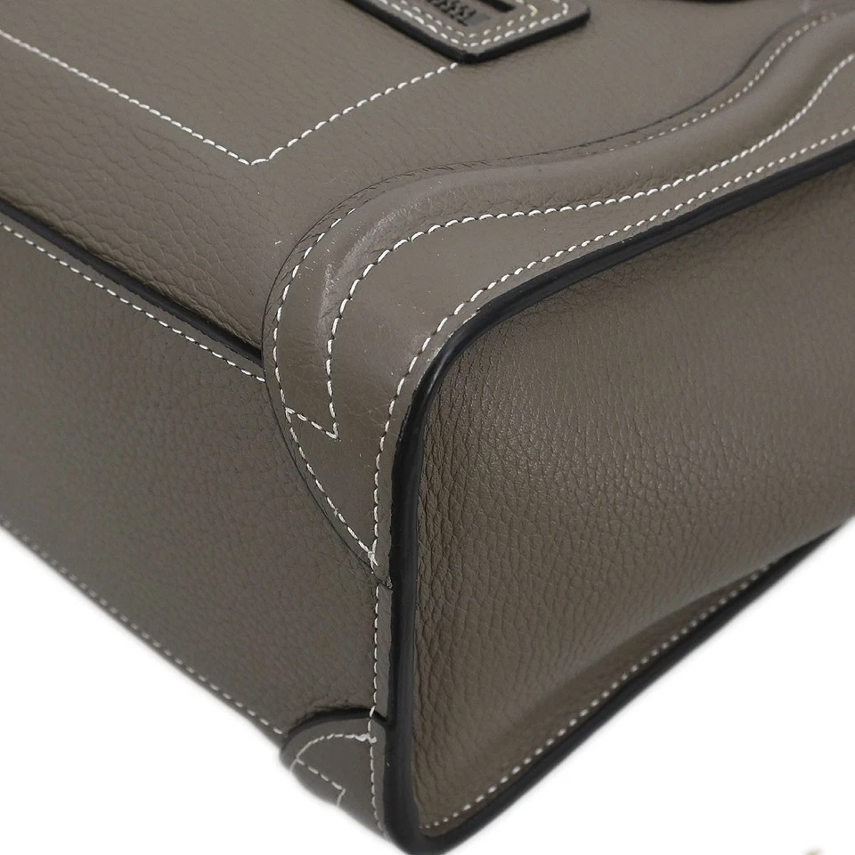 Celine Brown Leather Nano Luggage Tote Bag S-CA-3179 145315 - Image 3 of 4