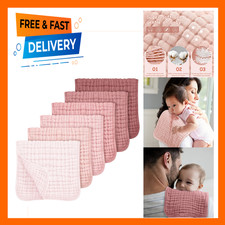 Muslin Baby Burp Cloths 6 Pack 20x10 Inches Ultra Soft Cotton for Spit Up Drool