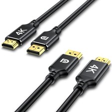 4K Displayport to HDMI Cable 2 Pack Uni Direction 4k@30Hz 2k@60Hz 1080p Full HD
