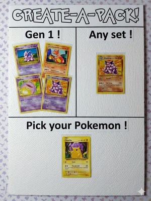 kanto originals pokemon card Generation 1 Pokmon Compatible TCG Random Assortment Bundle Defender is now Asleep Pokemon Card 1st Generation Set