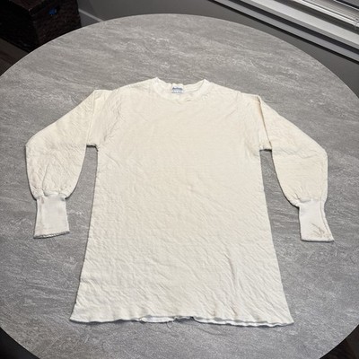 True Vintage 70s Duofold Shirt Two Base Layer Wool Blend Crewneck USA Medium