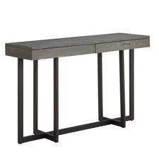 48 In. Gray Standard Rectangle Wood Console Table with 2-Drawers