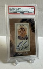 2018 Topps Allen Ginter Ronald Acuna Jr RC Framed Mini Auto MA-RA Braves PSA 9 