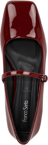 Franco Sarto Mujer Tinsley Mary Jane Gótico Rojo Patente Plano Nuevo Con Caja 5M - Imagen 4 de 5