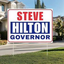 Steve Hilton for Governor California Yard Sign Political Campaign Lawn Sign