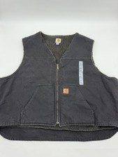 VTG Carhartt Vest Men s Size 4XL Black V26 Rugged Sherpa Lined Work Utility NWOT