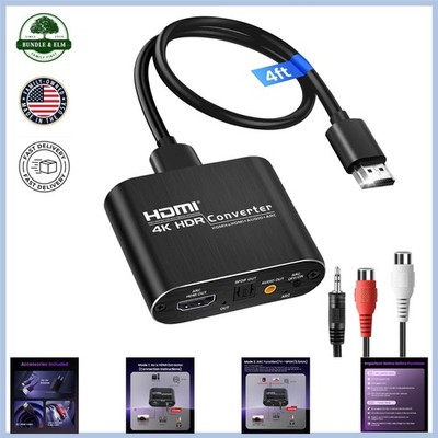 HDMI ARC Audio Extractor Converter for 4K@60Hz with Optical and 3.5mm Output