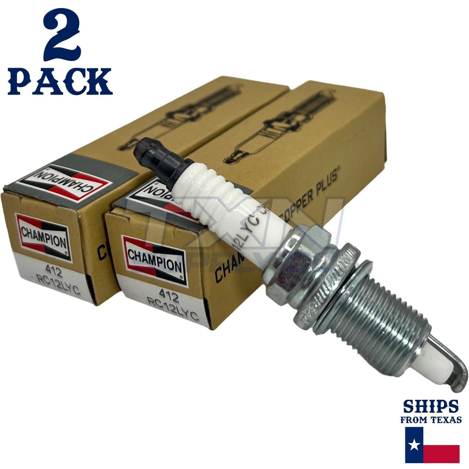 Champion 412 Copper Plus Spark Plug RC12LYC - 2 Pack