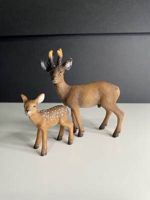 Schleich ROEBUCK MALE DEER With Baby 14380/ 14379 Retired