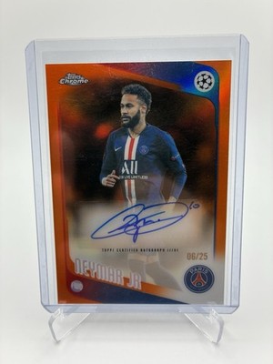 Neymar Jr. 2025-26 Topps Chrome UEFA Autograph Orange Refractor 6/25 PSG Brazil