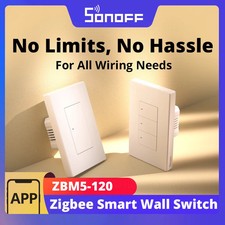 SONOFF ZBM5-120 Zigbee Smart Wall Switch Voice Control via eWeLink App Alexa Goo