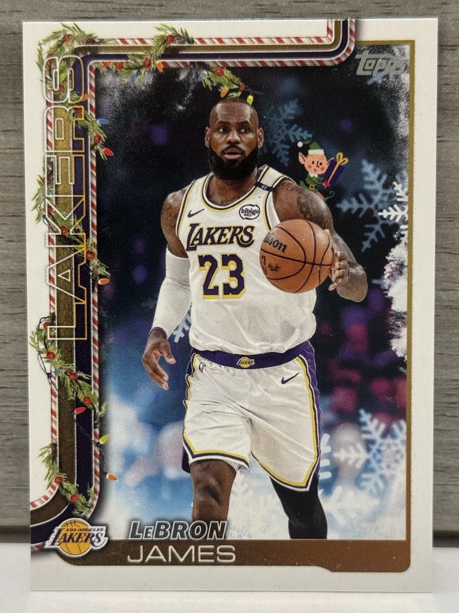 2025 Topps Holiday Basketball LeBron James Hidden Elf Short Print Lakers