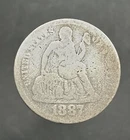 1887 Seated Liberty Dime Silver Coin 90%  10 Cents