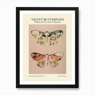 Velvet Butterflies Collection Lumin gerahmtes Wandbild Poster Leinwanddruck Bild