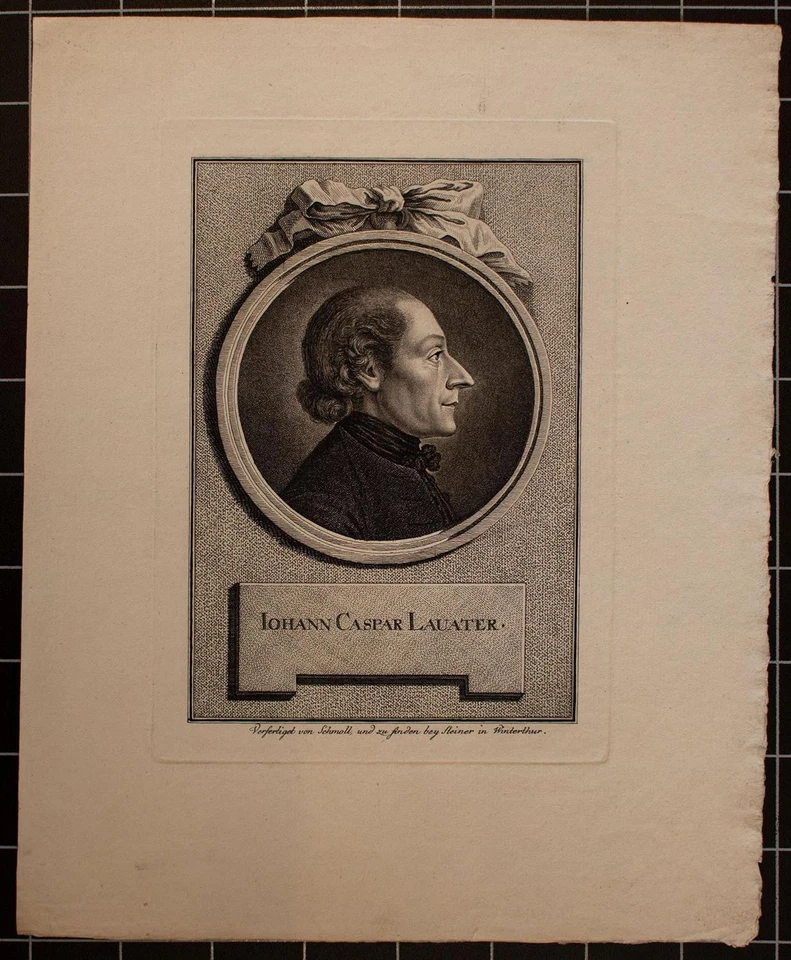 Georg Schmoll Porträt Johann Caspar Lavater Philosoph Orig Kupferstich 18 Jhd - Bild 2 von 3