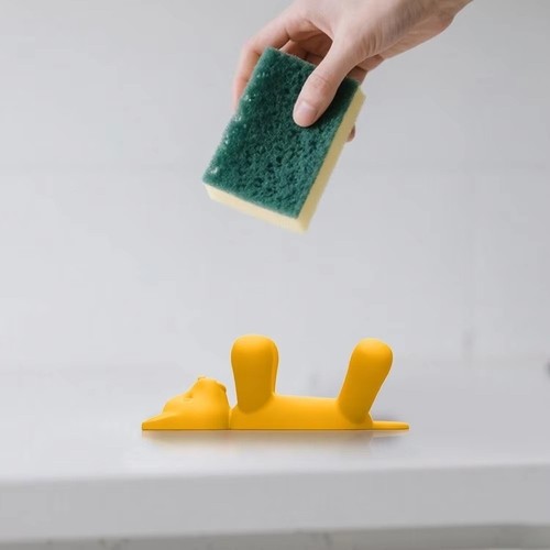 2Pcs Cat Bear Shape Silicone Sponge Drain Rack Sponge Holder - Picture 9 of 12