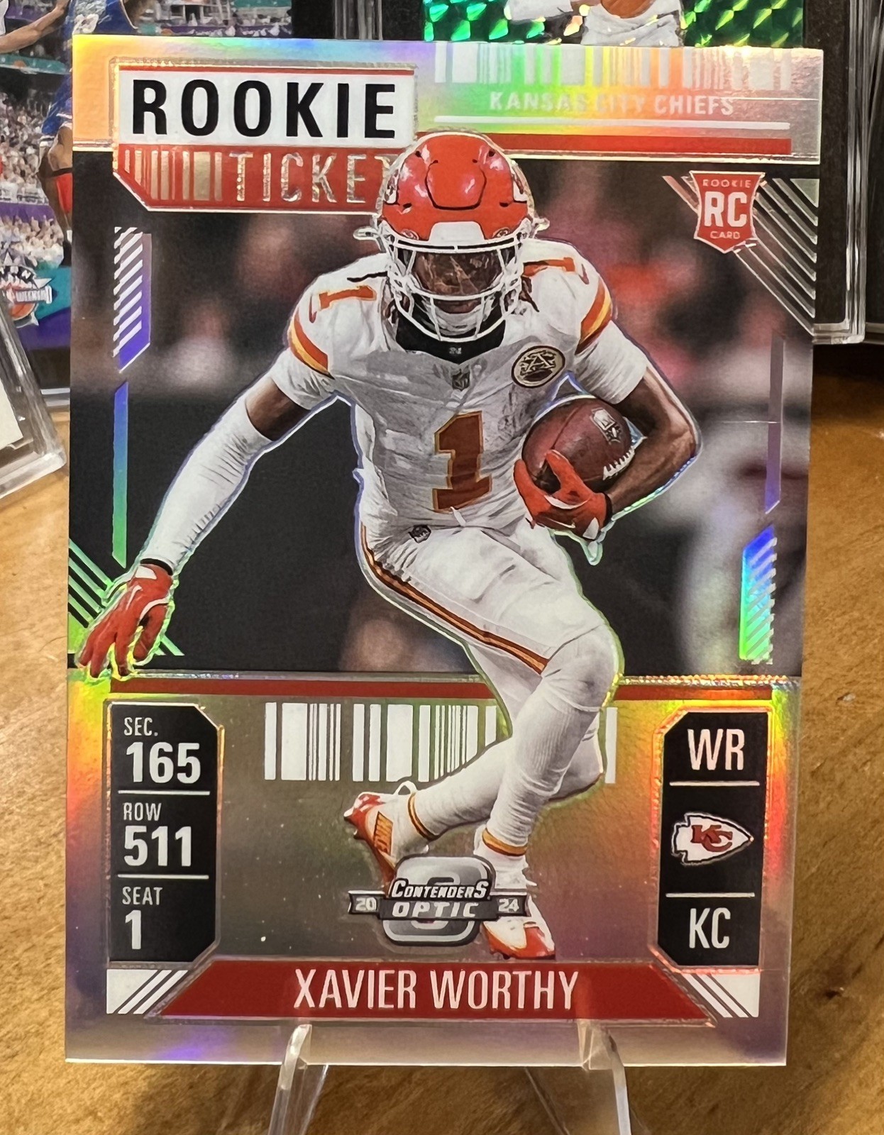2024 Panini Contenders Optic - Rookie Ticket Xavier Worthy #100 (RC) KC Chiefs
