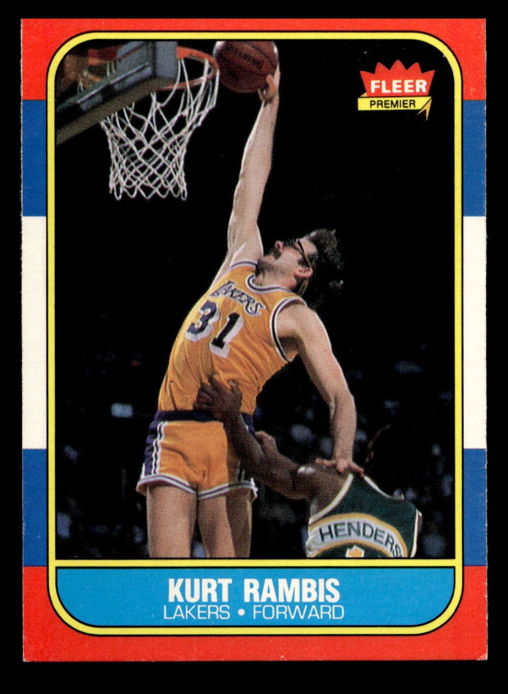 1986-87 Fleer #89 Kurt Rambis Ex-Mint RC Rookie Lakers Basketball