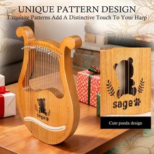 Ktaxon 16 String Portable solid mahogany Harp with Padded Padding