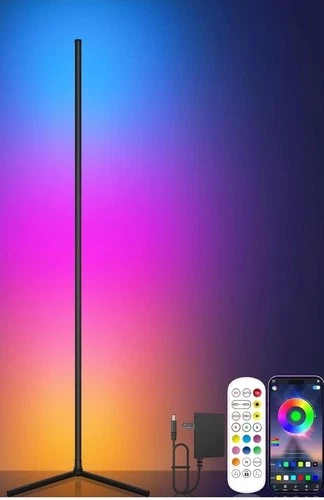 Tyute Corner Floor Lamp, RGB LED Corner Lamp with Music Sync, Smart App T-600