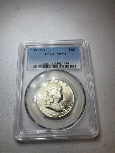 1953 S Franklin Half PCGS MS64!