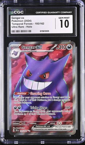 CGC 10 - GENGAR EX - 193/162 TEMPORAL FORCES ULTRA RARE HOLO POKEMON