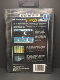 The Revenge of Shinobi Sega Genesis, 1989 CIB Complete w. Manual / Poster-Tested