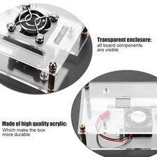 Acrylic PMMA Enclosure Box Protective Case Cooling Fan for Raspberry Pi 2 3