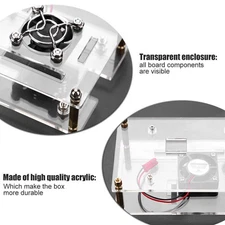 Acrylic PMMA Enclosure Box Protective Case Cooling Fan for Raspberry Pi 2 3