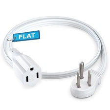 Extension Cord 2 Feet 1 Outlet Flat Wire, 3-Prong 45   Angled Flat Plug, 16 AW
